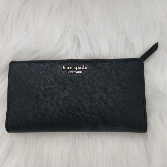 kate spade Handbags - BNWOT AUTHENTIC KATE SPADE  Black pebbled leather wallet